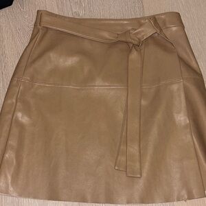 Aritzia Free Elegant Tan Faux Leather Wrap Skirt